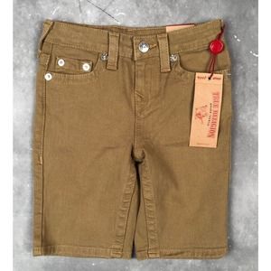 NWT True Religion Tan Beige Kaki Shorts, Youth 6